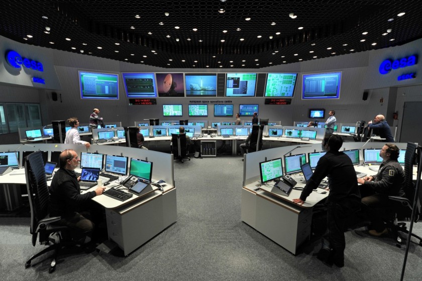 Das Kontrollzentrum der Europäischen Weltraumorganisation in Darmstadt, Deutschland (Foto ESA)