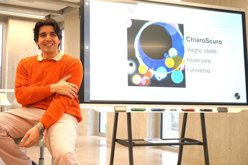  Enrico Cinti, ricercatore all’Università di Amsterdam e ospite della serata conclusiva di ChiaroScuro (foto di Eugenio Celesti)